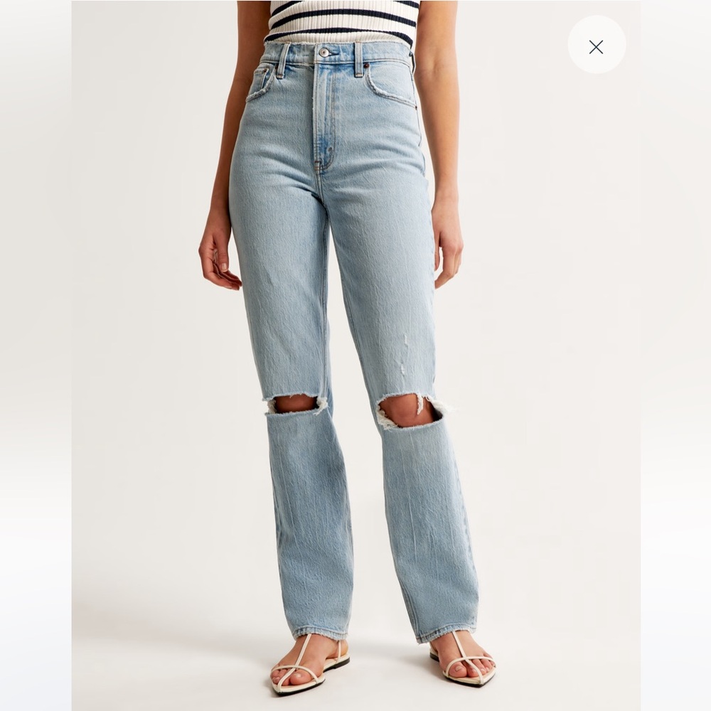 Abercrombie ultra high rise 90’s straight jean